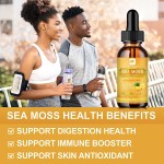 Organic Irish Sea Moss Gel Drops Vitamins Minerals Supplement Burdock Root Adult Immune Joint Digestive Support Beauty Product