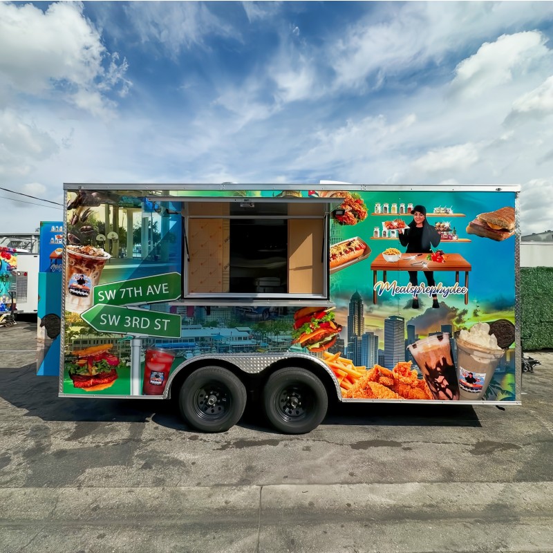 Catering Food Cart Factory - Square Mobile Coffee Ice Cream Pizza Truck Trailer