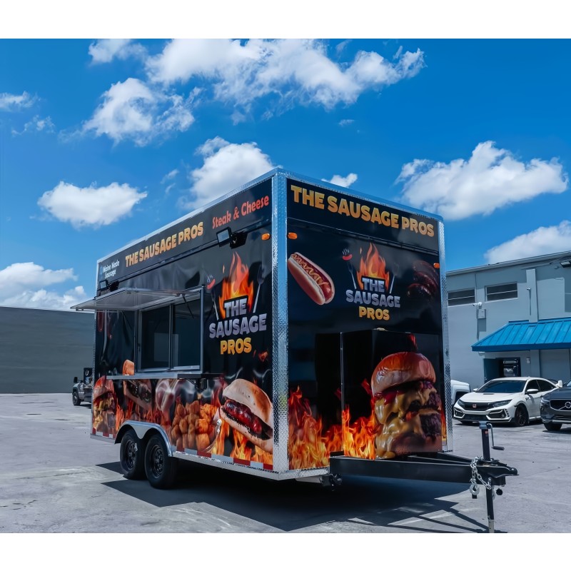 Food Trailer Factory - USA Customized Hot Dog Cart with Full Catering Equipment