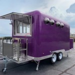 Food Truck Factory - Custom Fully Equipped Coffee Vending Cart Water Sink
