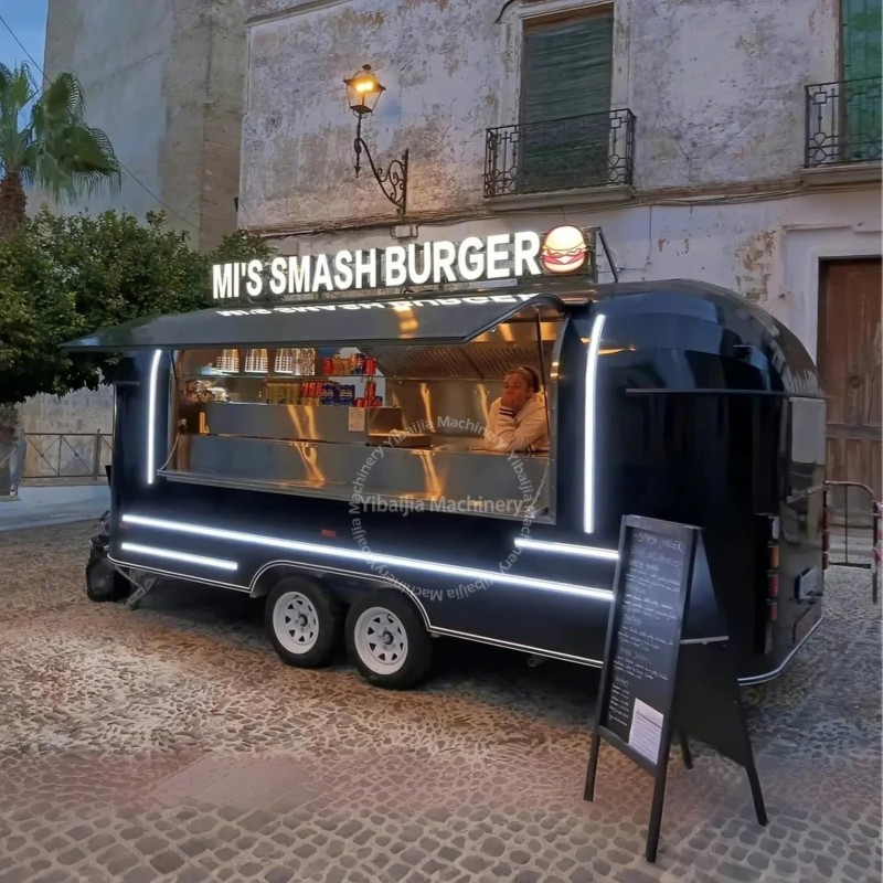 Food Trailer Manufacturer - Custom 4-Wheel Stainless Steel Mobile Kitchen