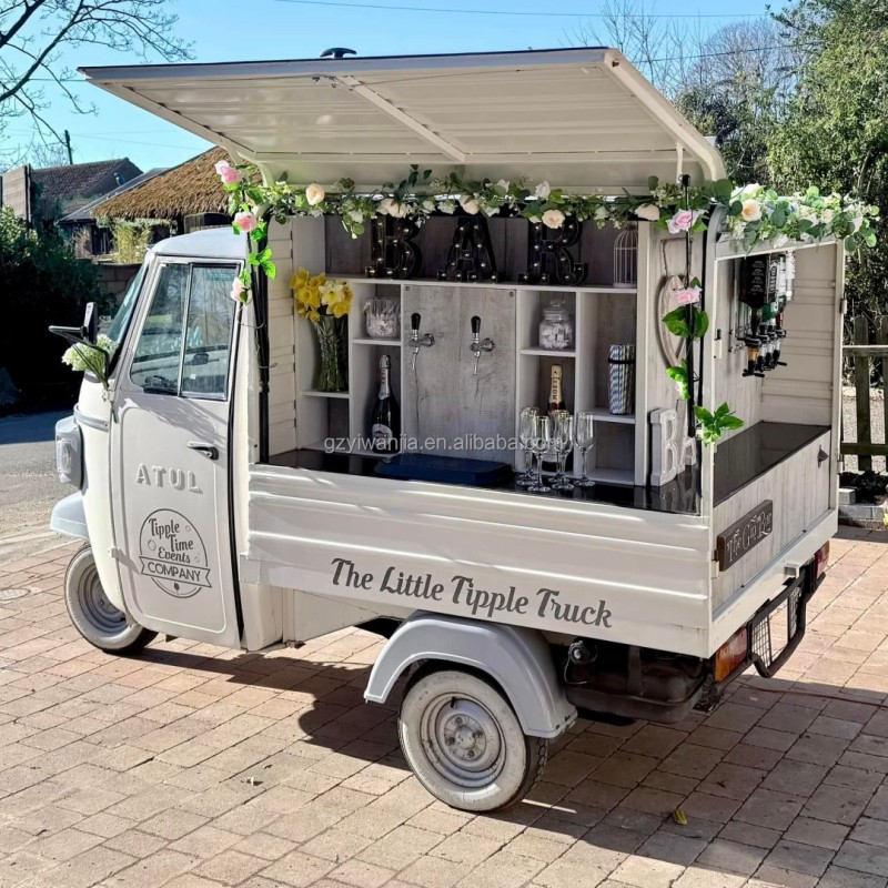 Coffee Tuk Tuk Manufacturer - Custom Retro Electric Mobile Food Motorcycle