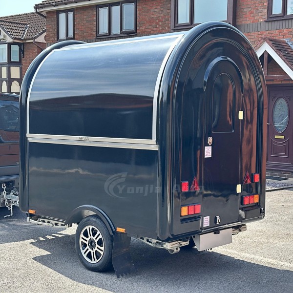 Mobile Food Cart Factory - Custom Black Stainless Steel Street Vending Trailer