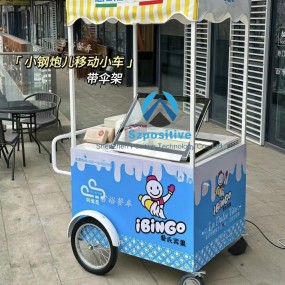 Ice Cream Cart Manufacturer - Small Push Mobile Shaved Ice Cream Freezer