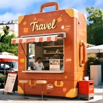 Luggage Sales Booth Factory - Custom 3-6 Meters Net Red Milk Tea Express