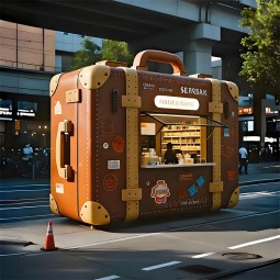 Luggage Case Food Truck Factory - Custom Simulation Milk Tea Car Night Market