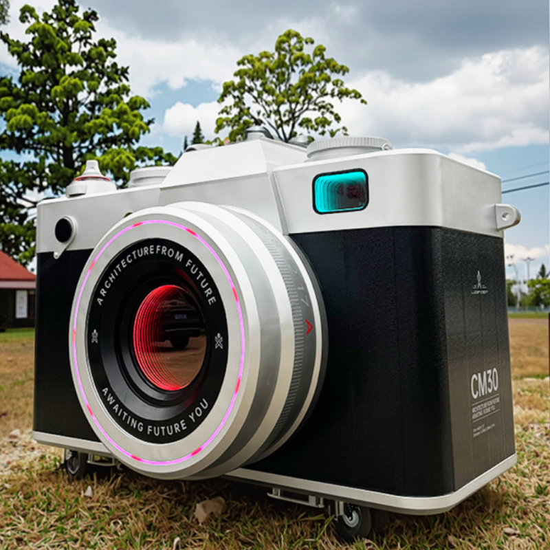 Coffee Kiosk Factory - Custom Retro Camera Design Full Kitchen Green