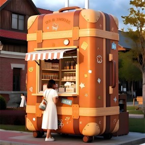 Luggage Sales Booth Factory - Custom 3-6 Meters Net Red Milk Tea Express