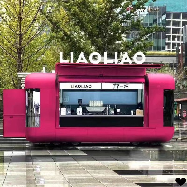 Mobile Kitchen Manufacturer - Pink Hot Dog Stand Grill Fryer Trailer