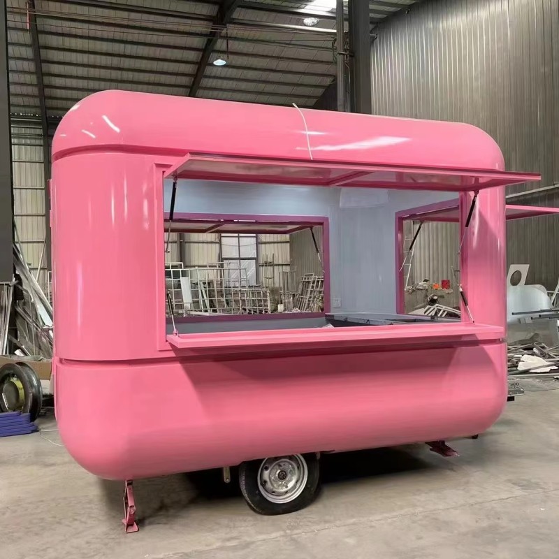 Food Truck Supplier - Custom Pink Fully Equipped Coffee Pizza Trailer