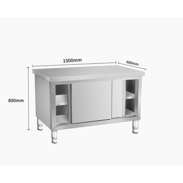 Bakery Equipment Factory - Custom Stainless Steel Work Bench Sliding Door