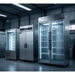 Vertical Freezer Factory - Custom Stainless Steel 4-Door Seafood Cooler