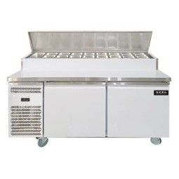Salad Bar Factory - Custom Stainless Steel Pizza Refrigerator Prep Table