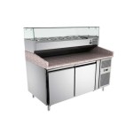 Pizza Prep Table Factory - Custom 2 Drawers Marble Top Refrigerator