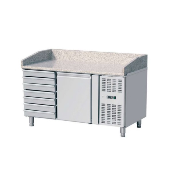 Pizza Prep Table Factory - Custom 2 Drawers Marble Top Refrigerator