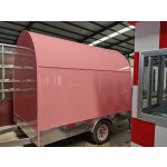 Mobile Food Cart Manufacturer - Outdoor Pink Vending Trailer