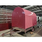 Mobile Food Cart Manufacturer - Outdoor Pink Vending Trailer