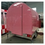 Mobile Food Cart Manufacturer - Outdoor Pink Vending Trailer