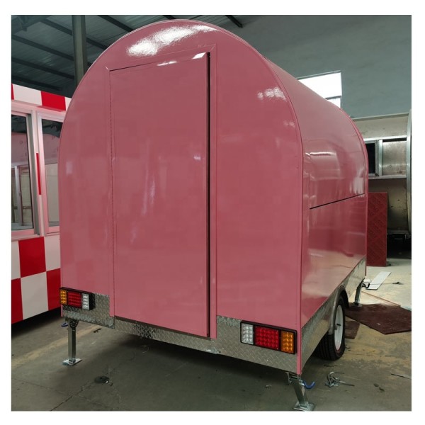 Mobile Food Cart Manufacturer - Outdoor Pink Vending Trailer