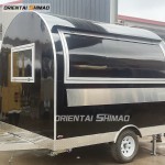Food Truck Factory - Custom Black Round Trailer Fast Food Car Europe