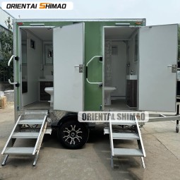 Restroom Trailer Factory - Custom Outdoor 2 Station Luxury Bathroom