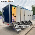 Mobile Toilet Factory - Custom 2 Axle Travel Shower Plastic Toilets