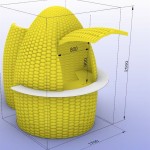 Mobile Cart Supplier - Portable Corn Shaped Ice Cream Kiosk