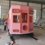 Food Truck Manufacturer - Pink Fully Equipped Prefab Food Trailer