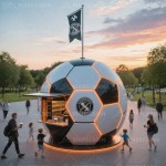 Coffee Kiosk Manufacturer - Football Shaped Mobile Coffee Stand