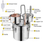 Alcohol Distiller Factory - Custom 3-8 Gal Water Alcohol Copper Still