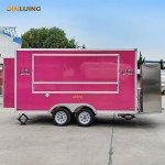 Concession Food truck Manufacturer - Custom Size Coffee Trailer Cart Red