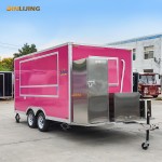 Concession Food truck Manufacturer - Custom Size Coffee Trailer Cart Red
