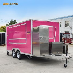 Concession Food truck Manufacturer - Custom Size Coffee Trailer Cart Red