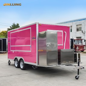 Concession Food truck Manufacturer - Custom Size Coffee Trailer Cart Red