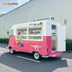 Coffee Bus Supplier - Custom Pink Coffee Pizza Trailer Mobile Kitchen