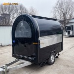 Mobile Food Trailer Factory - Black Mini Fiberglass Sandwich Hot Dog
