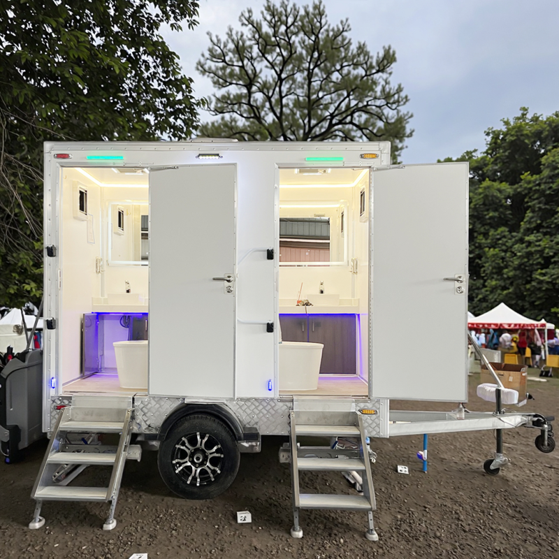 Toilet Trailer Factory - Custom VIP 2 Stalls Shower Camping Toilet