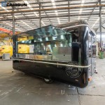 Coffee Trailer Manufacturer - CE Steel Color with Porch Food Crepes