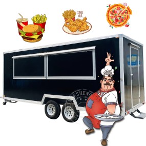 Food Truck Supplier - 12ft Fully Equipped Hot Dog Cart USA Customized