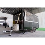 Food Truck Manufacturer - US Standard 4M Black Fast Food Truck with Snack