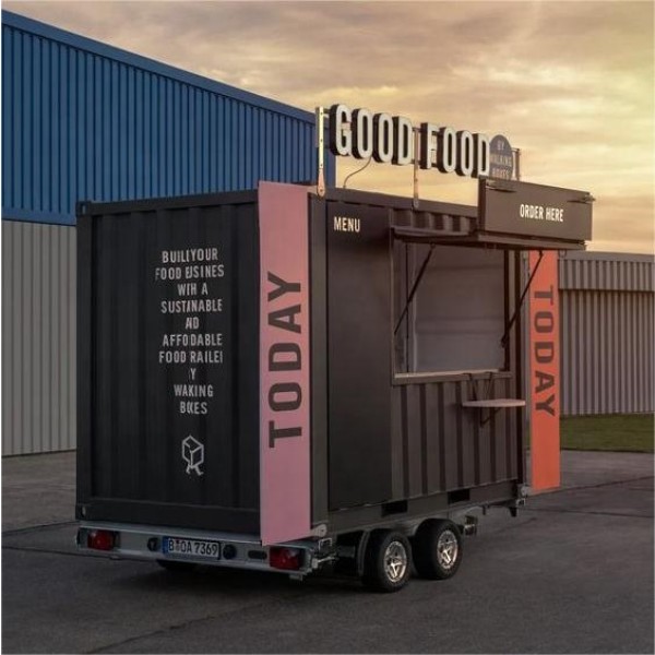 Mobile Cart Manufacturer - Custom Big Wheel Crepe Cart with Cooking Equipment