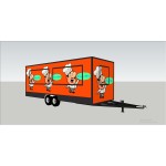 Food Trailer Manufacturer - 5M Green Double Canopy Donut Fast Food Trailer