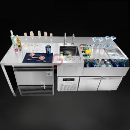 Cocktail Station Manufacturer - Newest Stainless Steel Bartender Serving Counter