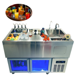 Automatic Bar Manufacturer - Mobile Cocktail Station with Counter Fridge