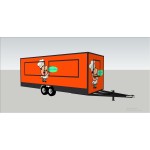 Food Trailer Manufacturer - 5M Green Double Canopy Donut Fast Food Trailer