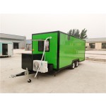 Food Trailer Manufacturer - 5M Green Double Canopy Donut Fast Food Trailer