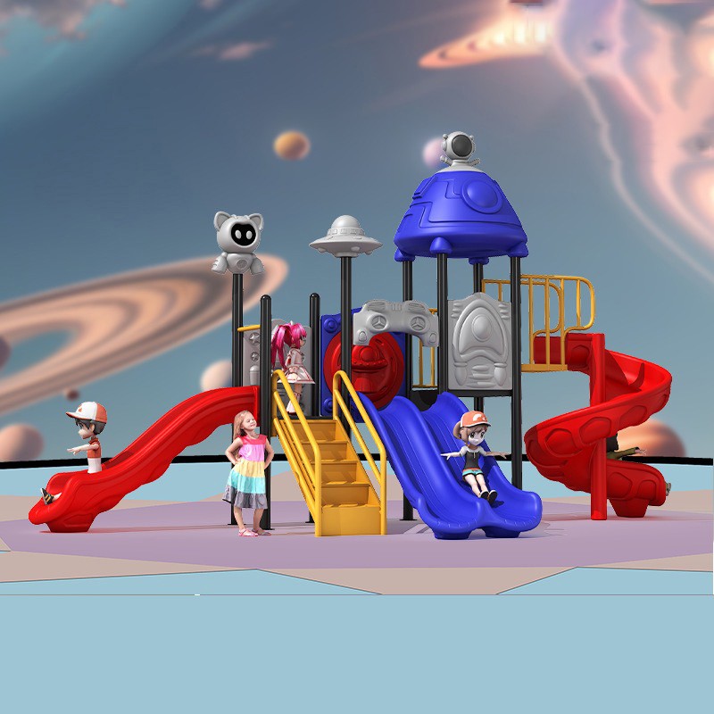 Recreation Equipment Factory - Space Theme Steel Plastic Adventure Slide