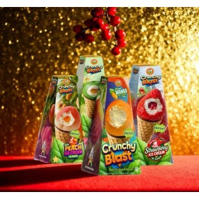 LIKLAK New Strawberry Fruit Ice Cream Mango Fruit Ice Cream Apple Honeydew Melon Fruit Ice Cream in Crispy Waffle Cone