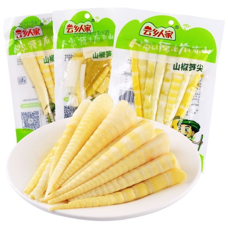 Bamboo Shoot Tip Instant Yun Xiang Renjia Mountain Pepper Pickled Pepper Bamboo Shoot Open Bag Instant Hot and Sour Crispy Bambo