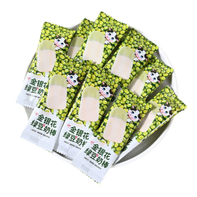 Jasmine and Mung Bean Snow Cone Popsicle, Milk Candy bar Shaped, Rich Milk Flavor